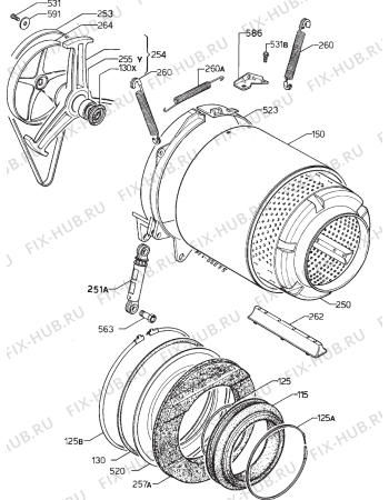 Взрыв-схема стиральной машины Electrolux EW1455W - Схема узла Functional parts 267